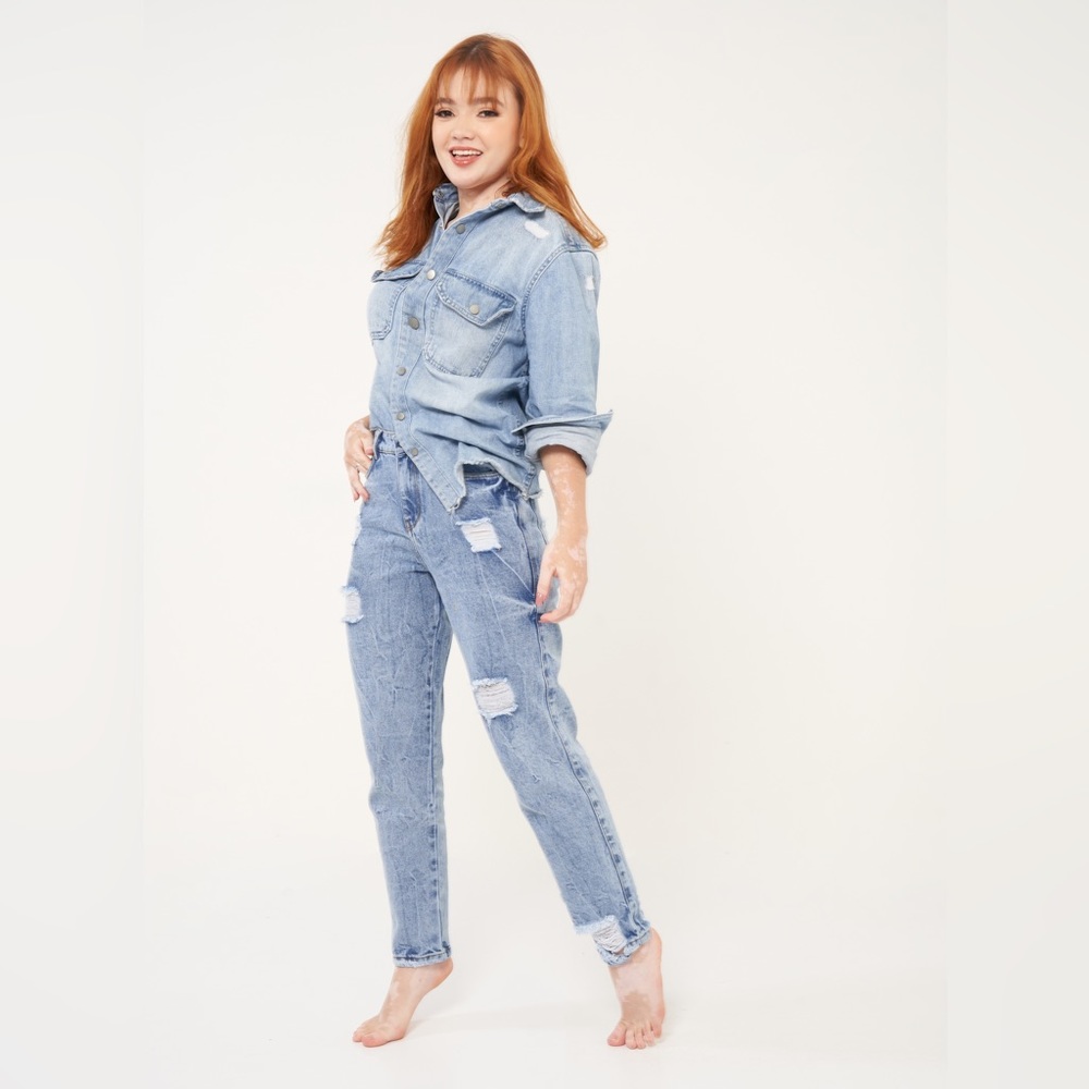 Women’s Denim Damaged Boyfriend Jeans